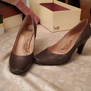 Chocolate 3 inch heeled heather shoes